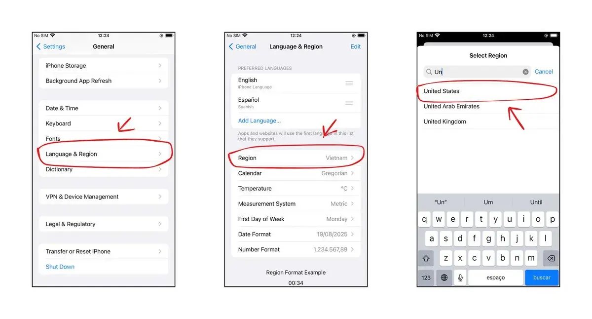 Step 2 - Set Language and Region
